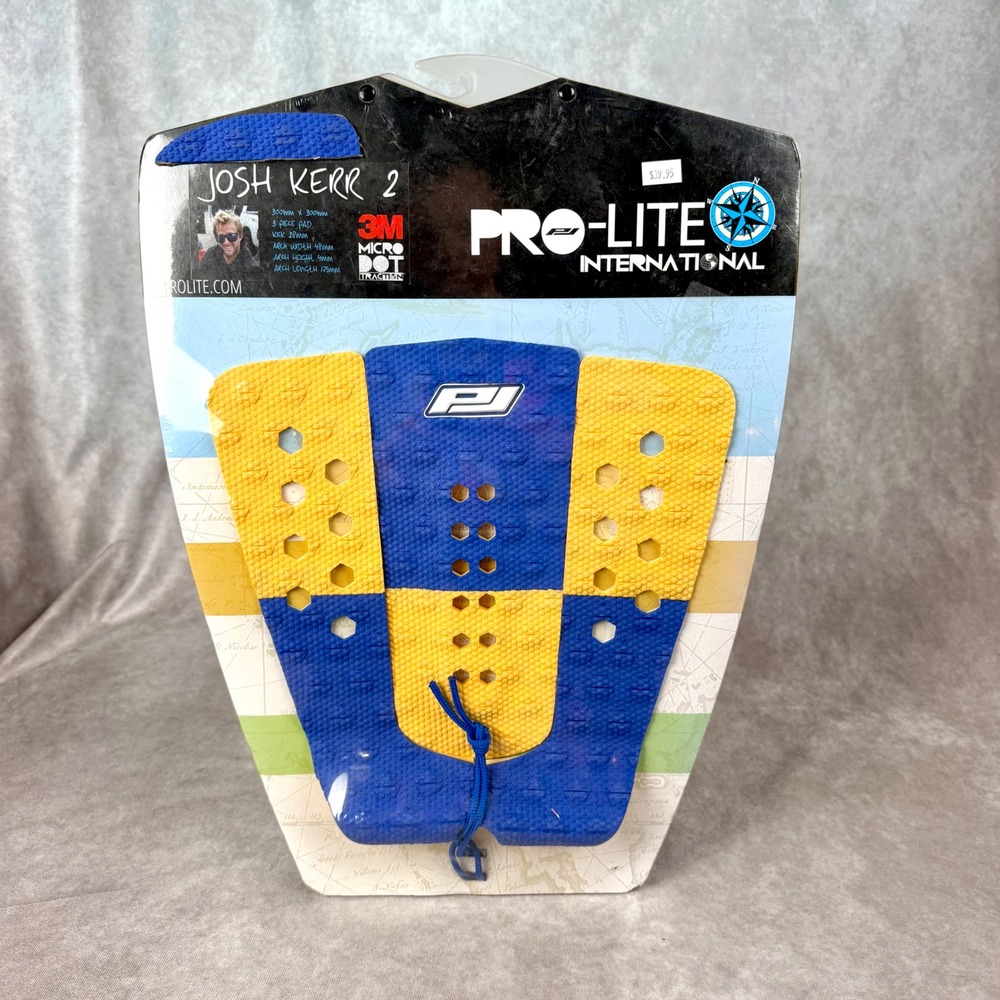 Pro-Lite Josh Kerr 2 Surfboard Traction Pad Blue Yellow 3-Piece 3M Micro Dot